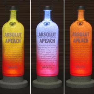 Absolut Apeach Peach Vodka Bottle Lamp Color..