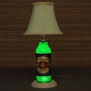 Dos Equis Beer Bottle Lamp/bar Light- W/ Shade..