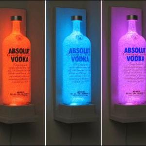Absolut Vodka Wall Mount Sconce Bottle Lamp Color..