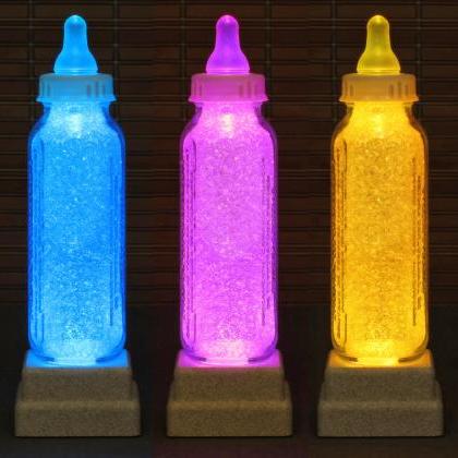 Evenflo Glass Baby Bottle Color Changing Lamp..