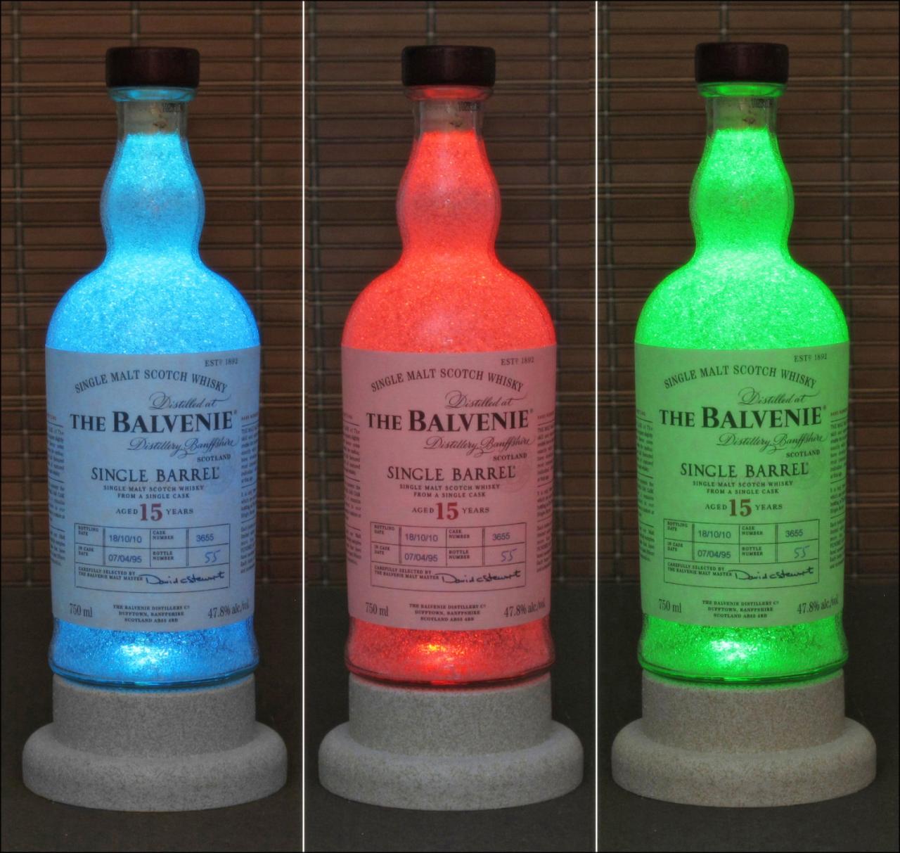 The Balvenie 15 Yr Single Malt Scotch Whiskey Color Change Led Bottle Lamp Light Remote