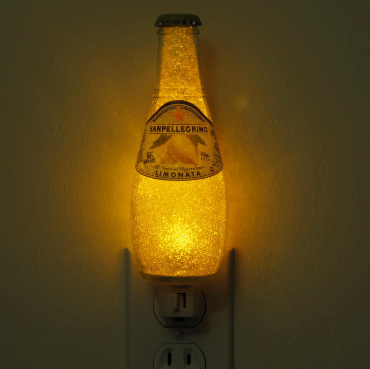 San Pellegrino Limonata Water Bottle Led Night Light Lamp Bar Man Cave