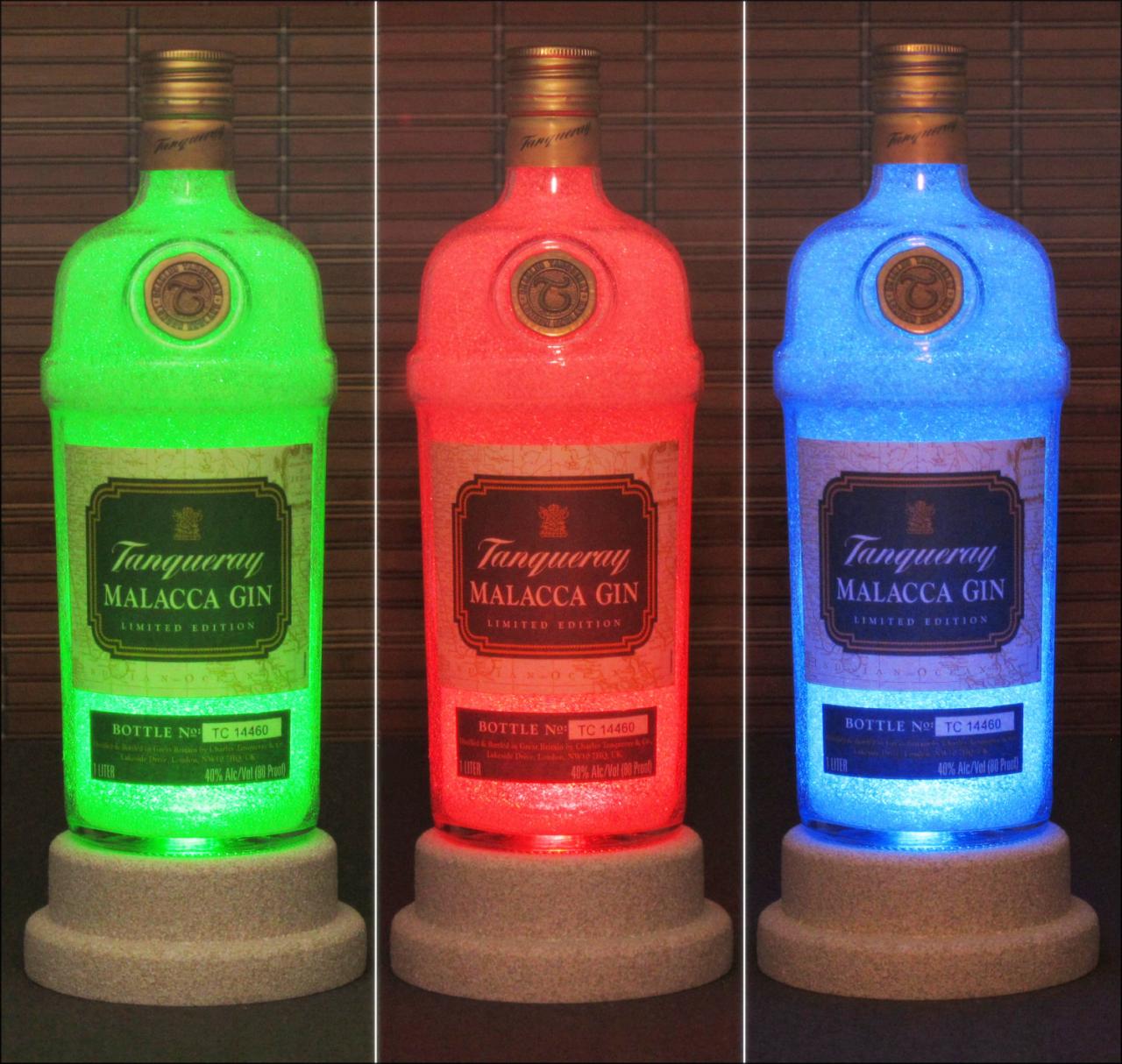 Tanqueray Gin Malacca Limited Edition Bottle Lamp Color Changing Led Remote Controlled Bar Light Intense Sparkle-bodacious Bottles-