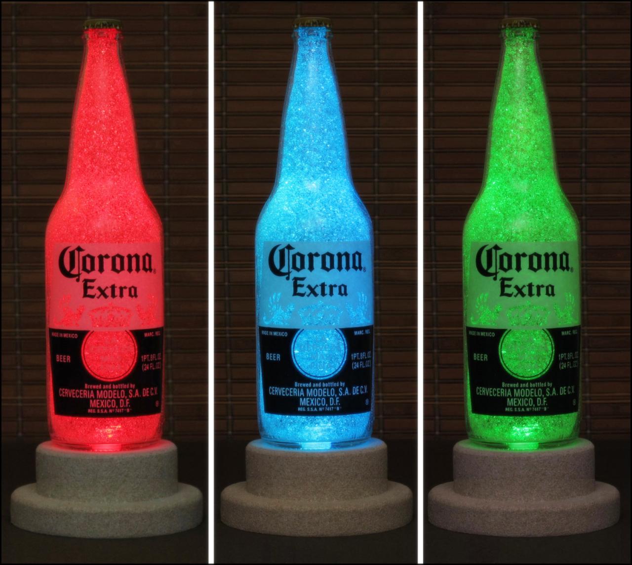 Corona Beer 24oz Bottle Lamp Light Color Changing LED Remote Control LED-Mexico Beer -Bodacious Bottles-