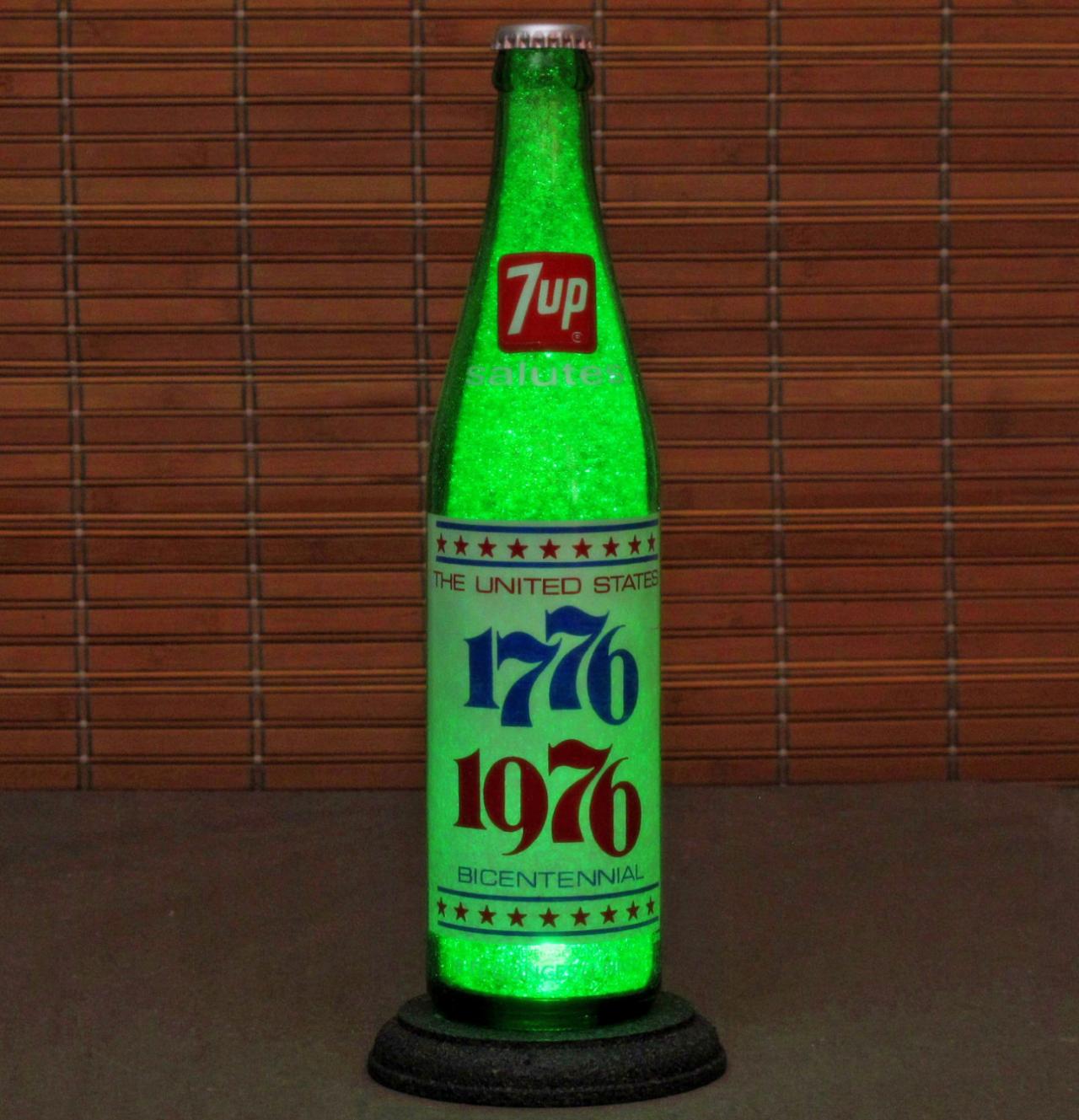 Vintage 7-up 1776-1976 Bicentennial Soda Led Bottle Lamp Bar Light Made In Usa