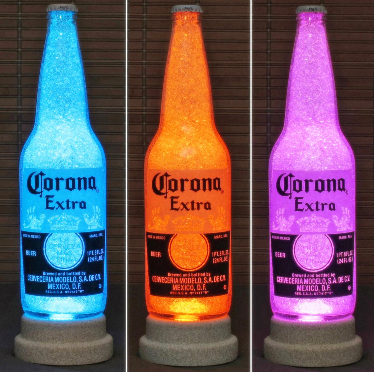 Corona Beer 24oz Remote Controlled Bottle Lamp Light Color Changing Led Mexico Bodacious Bottles