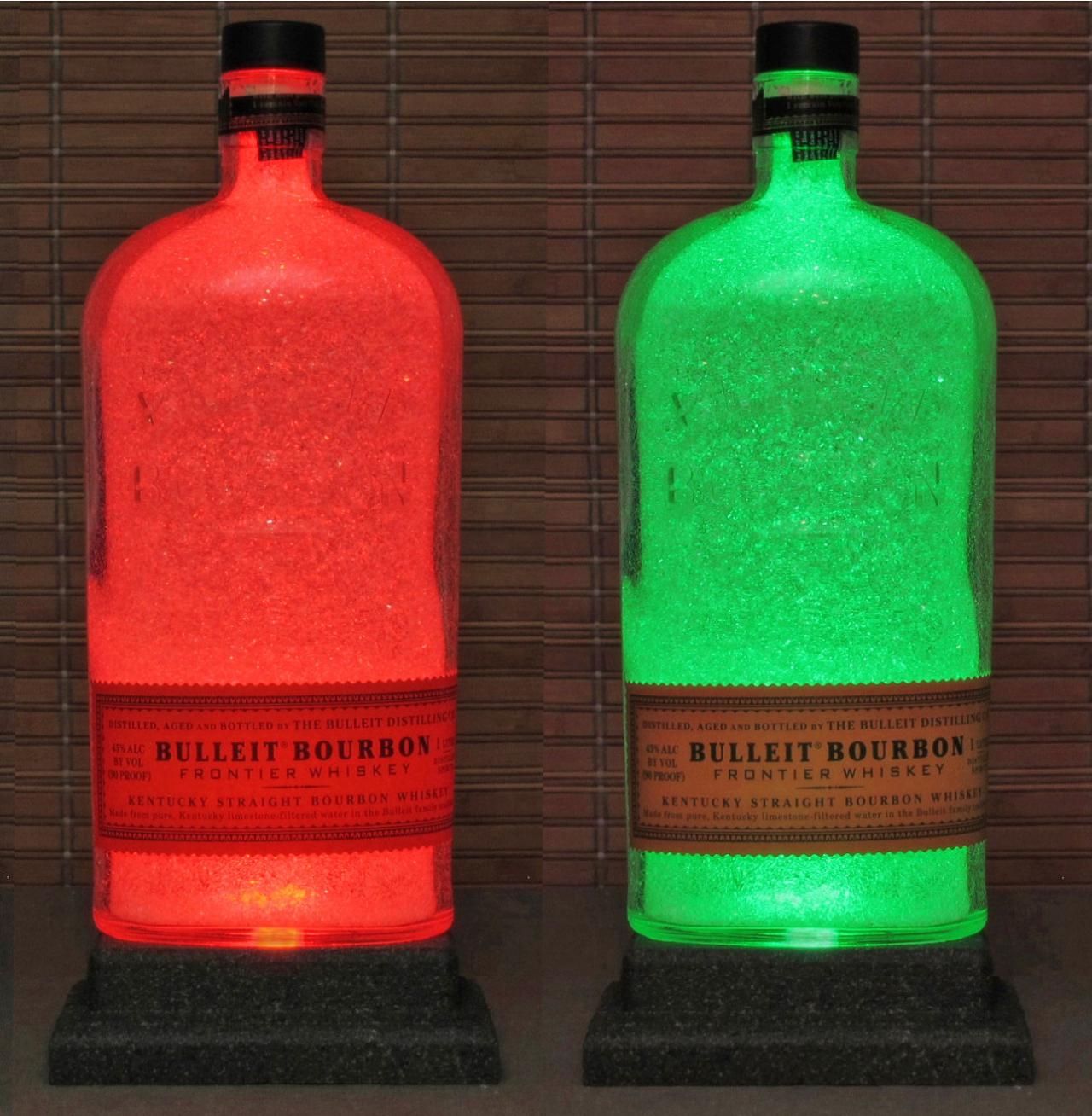 Bulleit Bourbon Kentucky Whiskey Led Remote Color Changing Liquor Bottle Lamp Bar Light