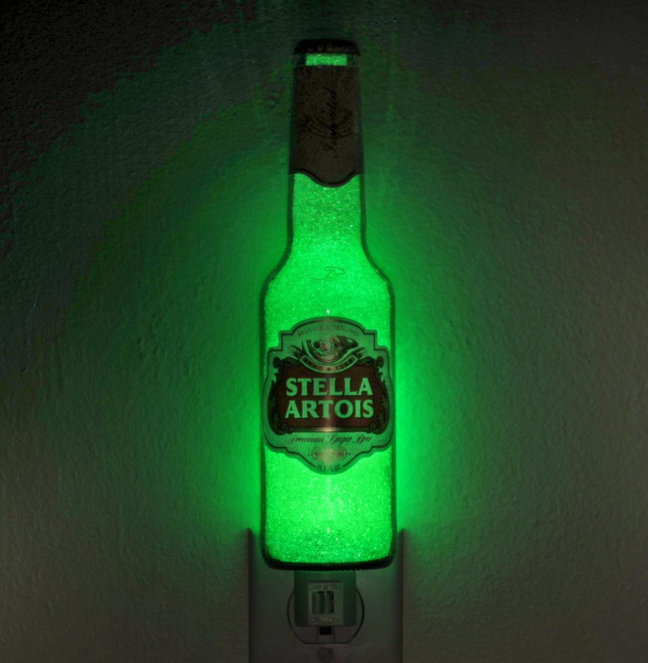 Stella Artois Night Light Accent Lamp Eco Friendly Led Bar Light Man Cave Lighting Beer Bottle Lamp 12 Oz Bottle Light Accent Light
