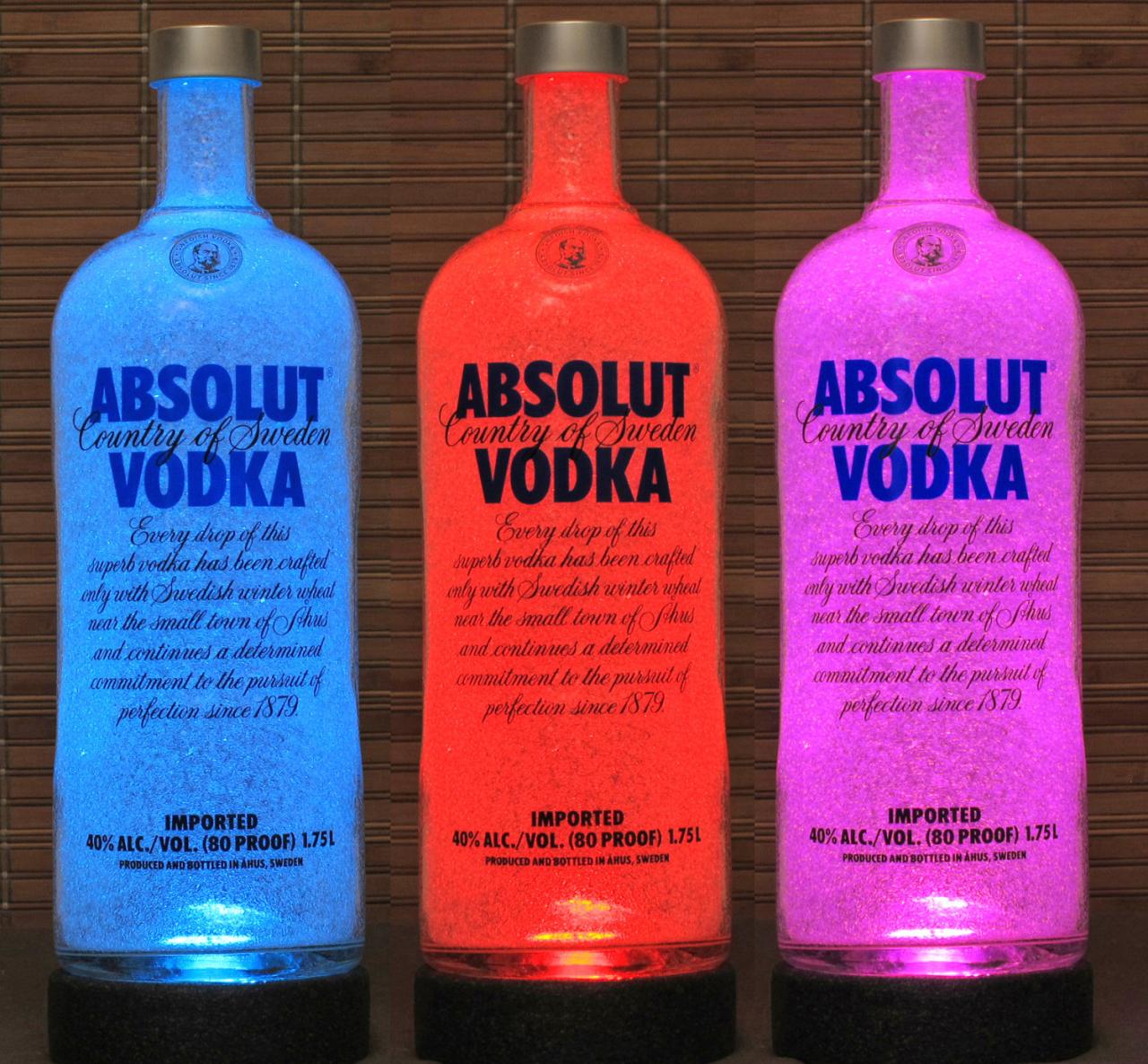 1.75 Liter Absolut Vodka Color Changing Remote Control RGB LED Liquor Bottle Lamp Man Cave Light