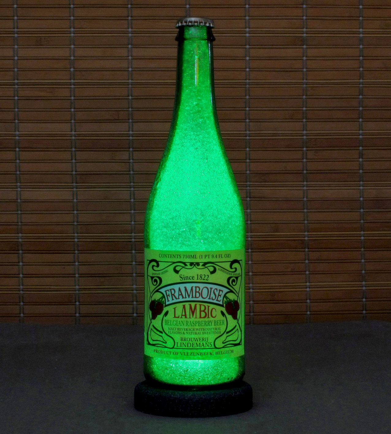 Lindemans Lambic Belgian Beer Framboise Raspberry Beer Bottle Lamp Bar Light Man Cave 750ml