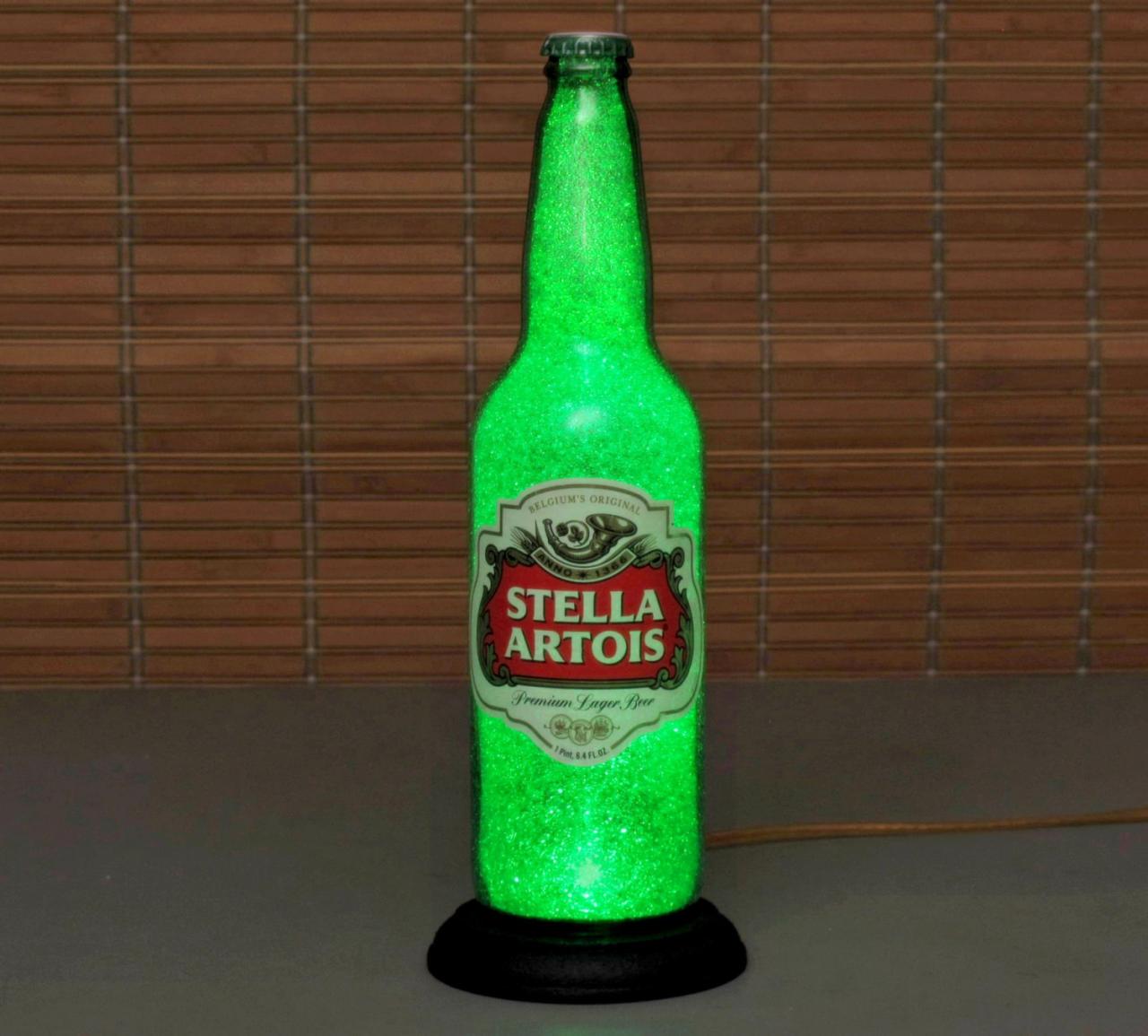 Stella Artois Belgium Lager Big 24oz Beer Bottle Lamp Bar Light man cave