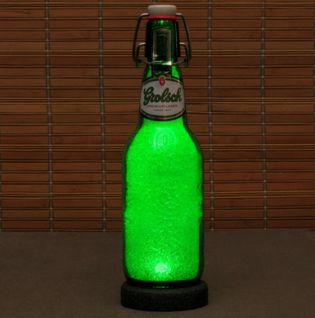 Grolsch Lager Led Beer Bottle Lamp Big 16oz Night Light Bar Lamp Man Cave Pub Holland