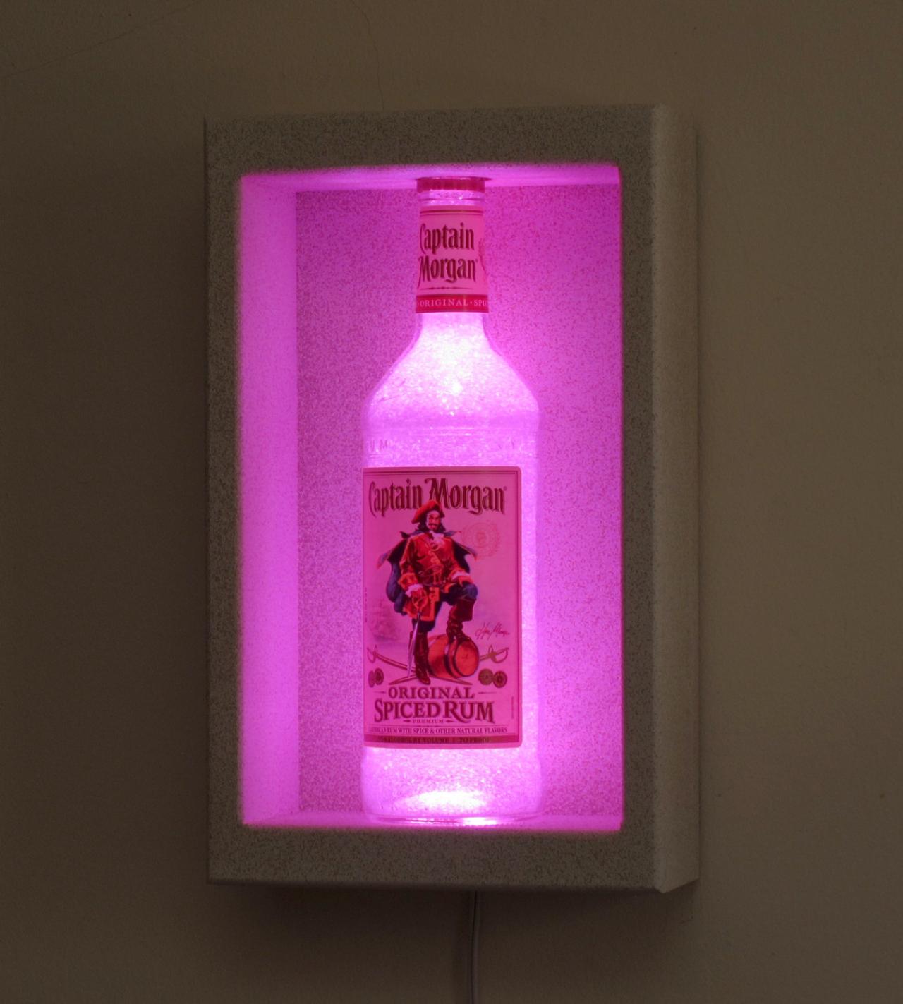 Captain Morgan Spiced Rum Shadowbox Sconce Color Changing Liquor