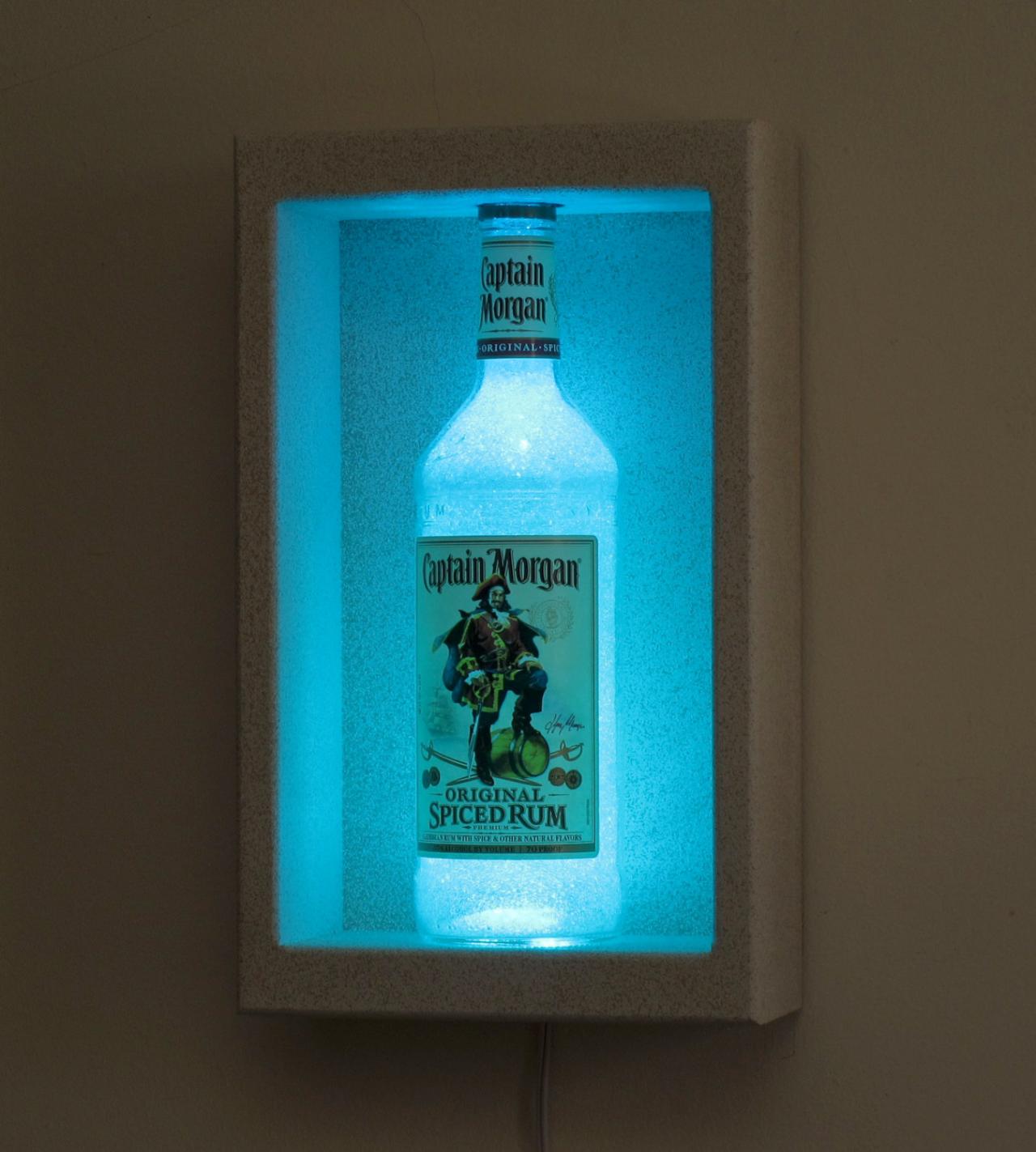 Captain Morgan Spiced Rum Shadowbox Sconce Color Changing Liquor