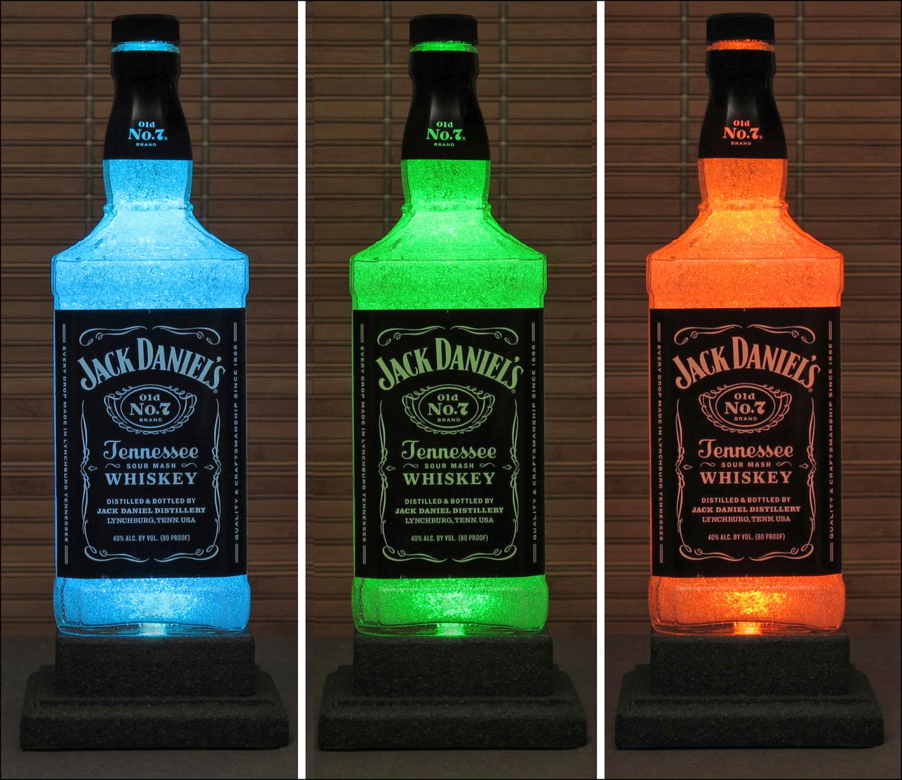 Jack Daniels Whiskey Color Changing LED Remote Controlled Bottle Lamp Bar Light Bodacious Bottles