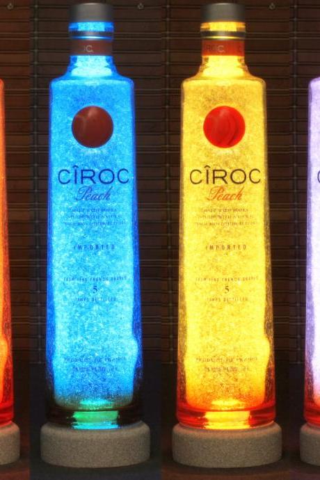 Ciroc Peach Vodka Color Changing Rgb Led Remote Controlled Bottle Lamp Bar Light French Vodka