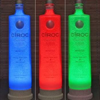 Ciroc Coconut French Vodka BIG 1.75 Liter Remote LED Color Change Bottle Lamp Bar Light Mancave