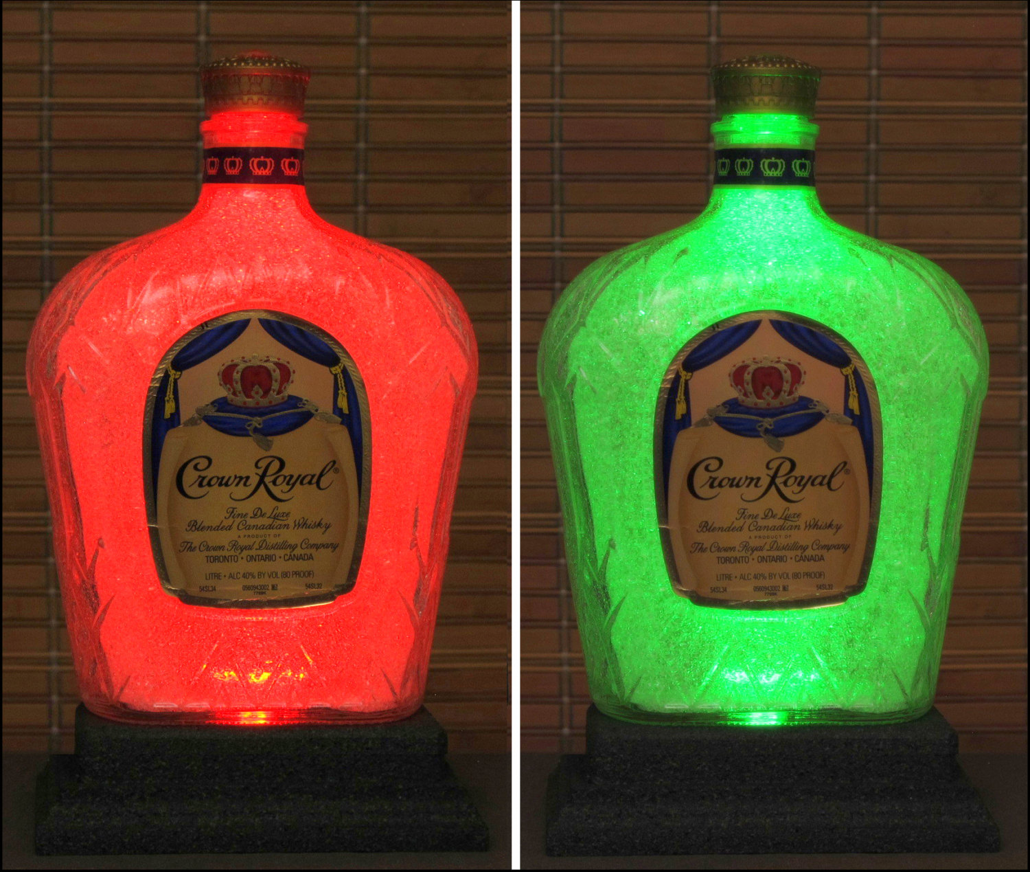 Crown Royal Whiskey 1 Liter Color Changing Led Remote Control Eco